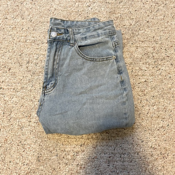 High Rise Light Blue Denim Baggy Ripped Jeans - Picture 3 of 3